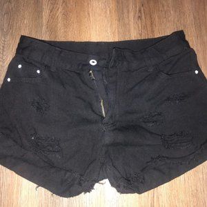 Black Jean Shorts